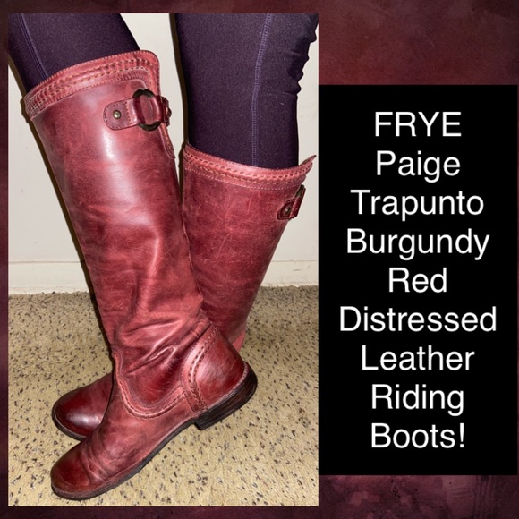 burgundy leather riding boots